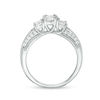 Thumbnail Image 4 of 3/4 CT. T.W. Diamond Three Stone V-Sides Vintage-Style Engagement Ring in 10K White Gold