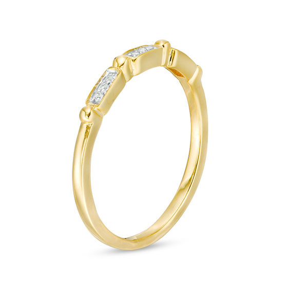 1/20 CT. T.w. Diamond Alternating Rectangle and Beaded Band in 10K Gold