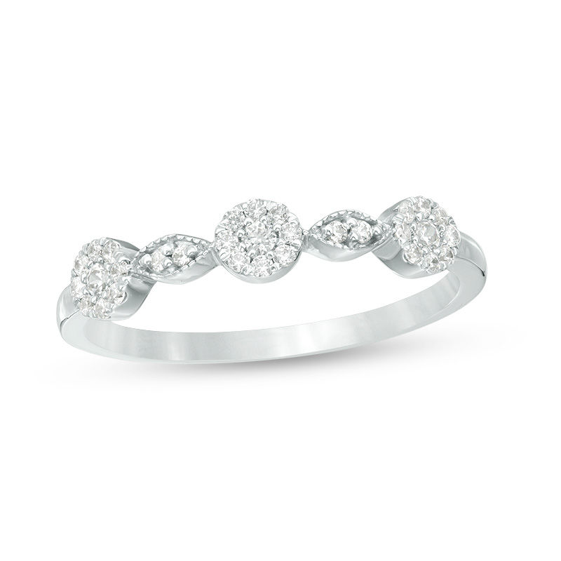 Main Image 1 of 1/5 CT. T.W. Diamond Alternating Marquise and Circle Band in 10K White Gold