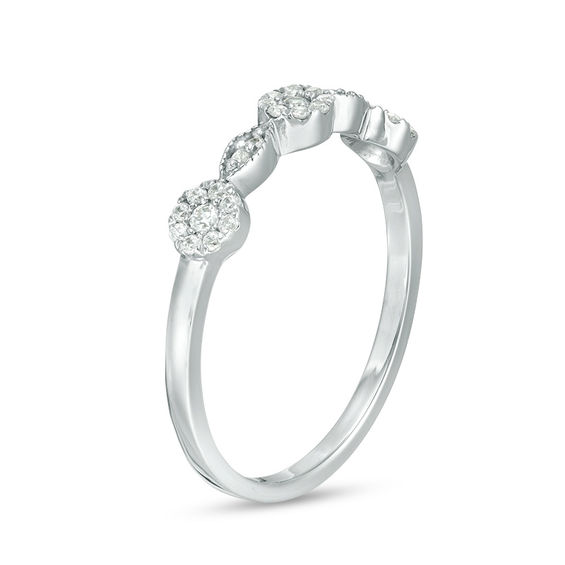 1/5 CT. T.w. Diamond Alternating Marquise and Circle Band in 10K White Gold