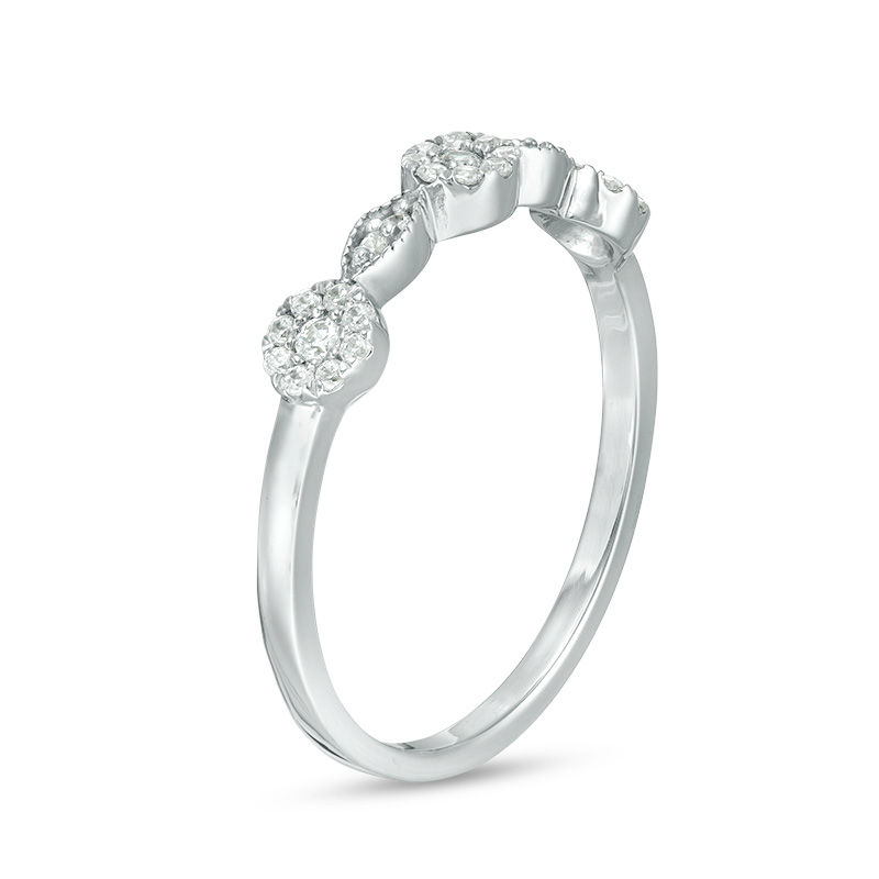 Main Image 2 of 1/5 CT. T.W. Diamond Alternating Marquise and Circle Band in 10K White Gold