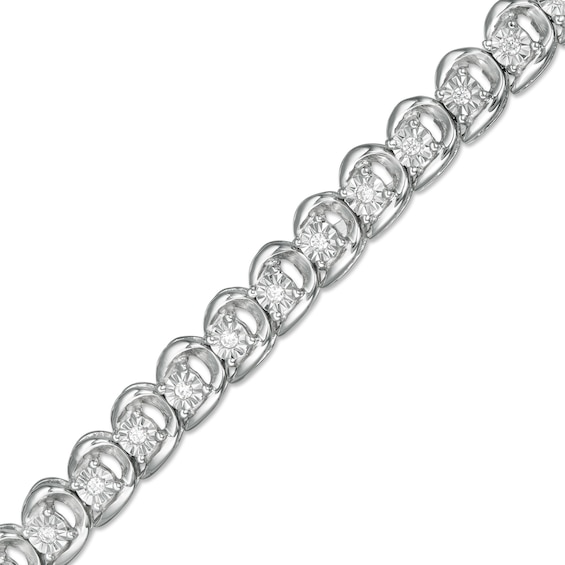 1/4 CT. T.W. Diamond Line Bracelet in Sterling Silver - 7.25