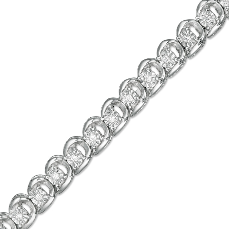 1/4 CT. T.W. Diamond Line Bracelet in Sterling Silver - 7.25"