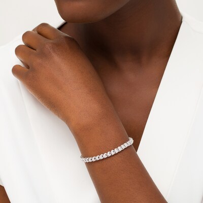 Sterling Silver Synthetic Opal Bangle Bracelet Women CZ Stones 7.25 inch Wrists 