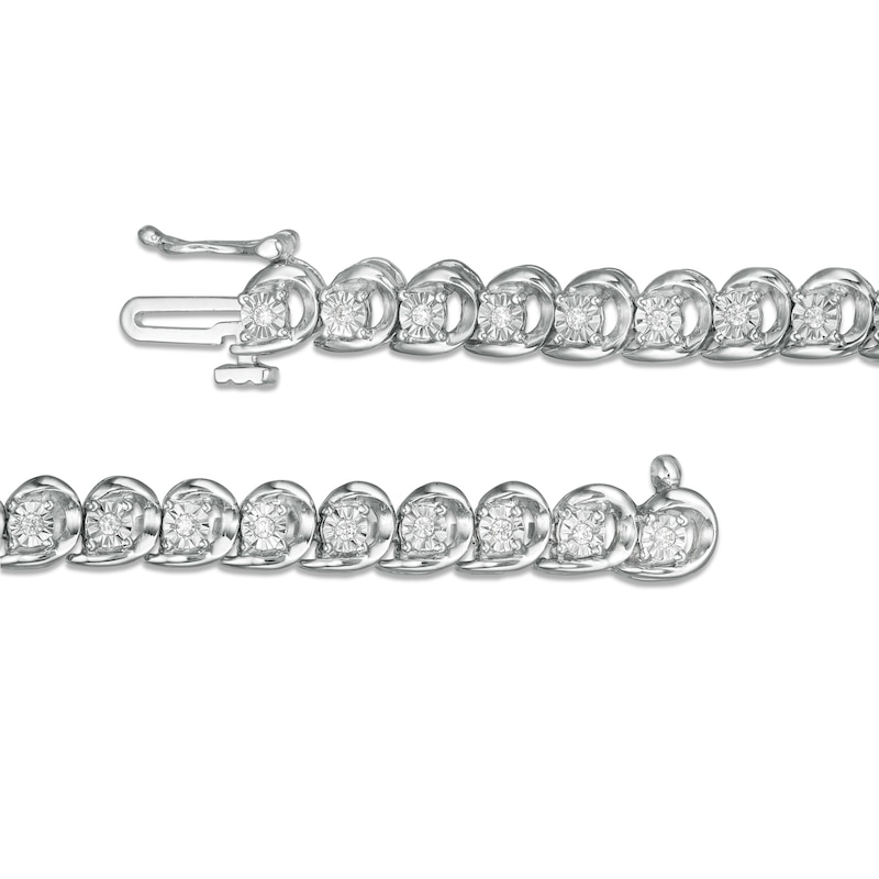 1/4 CT. T.W. Diamond Line Bracelet in Sterling Silver - 7.25"