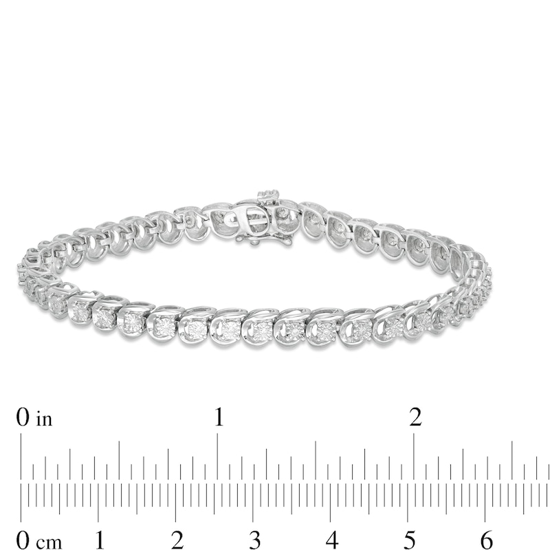 1/4 CT. T.W. Diamond Line Bracelet in Sterling Silver - 7.25"
