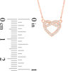 Thumbnail Image 3 of 1/15 CT. T.W. Diamond Pretzel Love Knot Heart Necklace in 10K Rose Gold