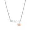 Thumbnail Image 1 of Diamond Accent "meow" and Cat Dangle Charm Necklace in Sterling Silver and 10K Rose Gold