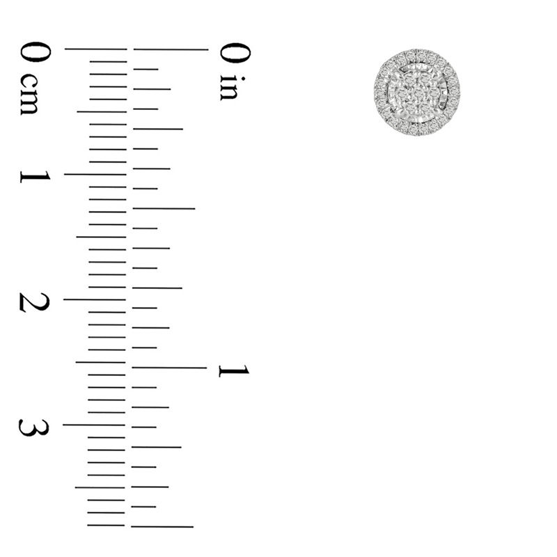 Main Image 2 of 1/5 CT. T.W. Composite Diamond Frame Stud Earrings in 10K White Gold