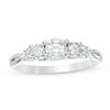 Thumbnail Image 0 of 1/3 CT. T.W. Diamond Past Present Future® Tri-Sides Twist Shank Engagement Ring in 10K White Gold