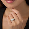 Thumbnail Image 2 of 1 CT. T.W. Diamond Past Present Future® Frame Bypass Multi-Row Engagement Ring in 10K Two-Tone Gold