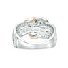 Thumbnail Image 3 of 1 CT. T.W. Diamond Past Present Future® Frame Bypass Multi-Row Engagement Ring in 10K Two-Tone Gold