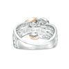 Thumbnail Image 4 of 1 CT. T.W. Diamond Past Present Future® Frame Bypass Multi-Row Engagement Ring in 10K Two-Tone Gold