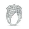 Thumbnail Image 2 of 3 CT. T.W. Princess-Cut Composite Diamond Double Frame Multi-Row Engagement Ring in 10K White Gold