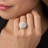 Thumbnail Image 3 of 3 CT. T.W. Princess-Cut Composite Diamond Double Frame Multi-Row Engagement Ring in 10K White Gold