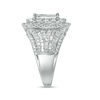 Thumbnail Image 3 of 3 CT. T.W. Princess-Cut Composite Diamond Double Frame Multi-Row Engagement Ring in 10K White Gold