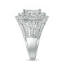 Thumbnail Image 4 of 3 CT. T.W. Princess-Cut Composite Diamond Double Frame Multi-Row Engagement Ring in 10K White Gold