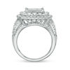 Thumbnail Image 4 of 3 CT. T.W. Princess-Cut Composite Diamond Double Frame Multi-Row Engagement Ring in 10K White Gold