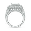 Thumbnail Image 5 of 3 CT. T.W. Princess-Cut Composite Diamond Double Frame Multi-Row Engagement Ring in 10K White Gold