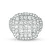 Thumbnail Image 6 of 3 CT. T.W. Princess-Cut Composite Diamond Double Frame Multi-Row Engagement Ring in 10K White Gold