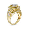 Thumbnail Image 1 of 1 CT. T.W. Princess-Cut Composite Diamond Double Frame Multi-Row Vintage-Style Engagement Ring in 10K Gold