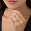 Thumbnail Image 2 of 1 CT. T.W. Princess-Cut Composite Diamond Double Frame Multi-Row Vintage-Style Engagement Ring in 10K Gold