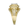 Thumbnail Image 3 of 1 CT. T.W. Princess-Cut Composite Diamond Double Frame Multi-Row Vintage-Style Engagement Ring in 10K Gold