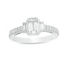 Thumbnail Image 1 of 1 CT. T.W. Emerald-Cut Diamond Three Stone Vintage-Style Engagement Ring in 14K White Gold