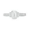 Thumbnail Image 4 of 1 CT. T.W. Emerald-Cut Diamond Three Stone Vintage-Style Engagement Ring in 14K White Gold