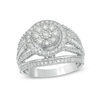 Thumbnail Image 0 of 1 CT. T.W. Composite Diamond Double Frame Multi-Row Vintage-Style Engagement Ring in 10K White Gold