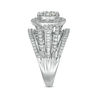 Thumbnail Image 3 of 1 CT. T.W. Composite Diamond Double Frame Multi-Row Vintage-Style Engagement Ring in 10K White Gold