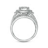 Thumbnail Image 4 of 1 CT. T.W. Composite Diamond Double Frame Multi-Row Vintage-Style Engagement Ring in 10K White Gold