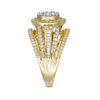 Thumbnail Image 4 of 1 CT. T.W. Composite Diamond Double Frame Multi-Row Vintage-Style Engagement Ring in 10K  Gold