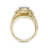 Thumbnail Image 4 of 1 CT. T.W. Composite Diamond Double Frame Multi-Row Vintage-Style Engagement Ring in 10K  Gold