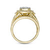 Thumbnail Image 5 of 1 CT. T.W. Composite Diamond Double Frame Multi-Row Vintage-Style Engagement Ring in 10K  Gold