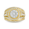 Thumbnail Image 6 of 1 CT. T.W. Composite Diamond Double Frame Multi-Row Vintage-Style Engagement Ring in 10K  Gold