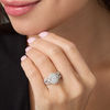 Thumbnail Image 2 of 1 CT. T.W. Diamond Oval Frame Bypass Engagement Ring in 14K White Gold