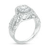 Thumbnail Image 2 of 1 CT. T.W. Diamond Oval Frame Bypass Engagement Ring in 14K White Gold