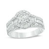 Thumbnail Image 1 of 1 CT. T.W. Diamond Frame Multi-Row Engagement Ring in 10K White Gold