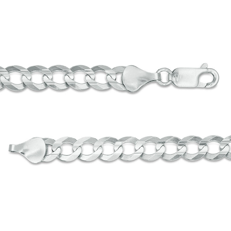 Men's 7.0mm Solid Curb Chain Necklace in Sterling Silver - 22