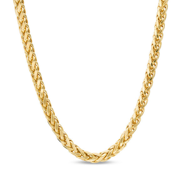 Men's 4.5mm Diamond-Cut Franco Snake Chain Necklace in Hollow 14K Gold - 28"