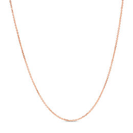Ladies' 0.9mm Adjustable Cable Chain Necklace in 14K Rose Gold - 22&quot;