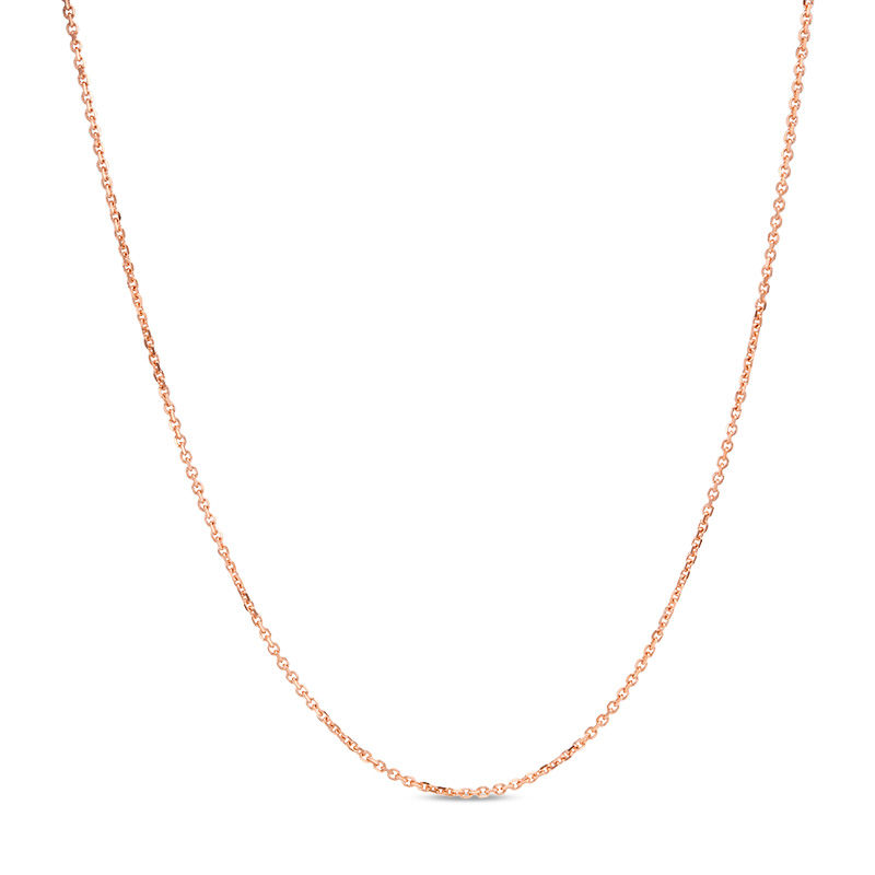 Ladies' 0.9mm Adjustable Cable Chain Necklace in 14K Rose Gold - 22"