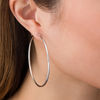 Thumbnail Image 1 of 60.0mm Hoop Earrings in Hollow 14K White Gold