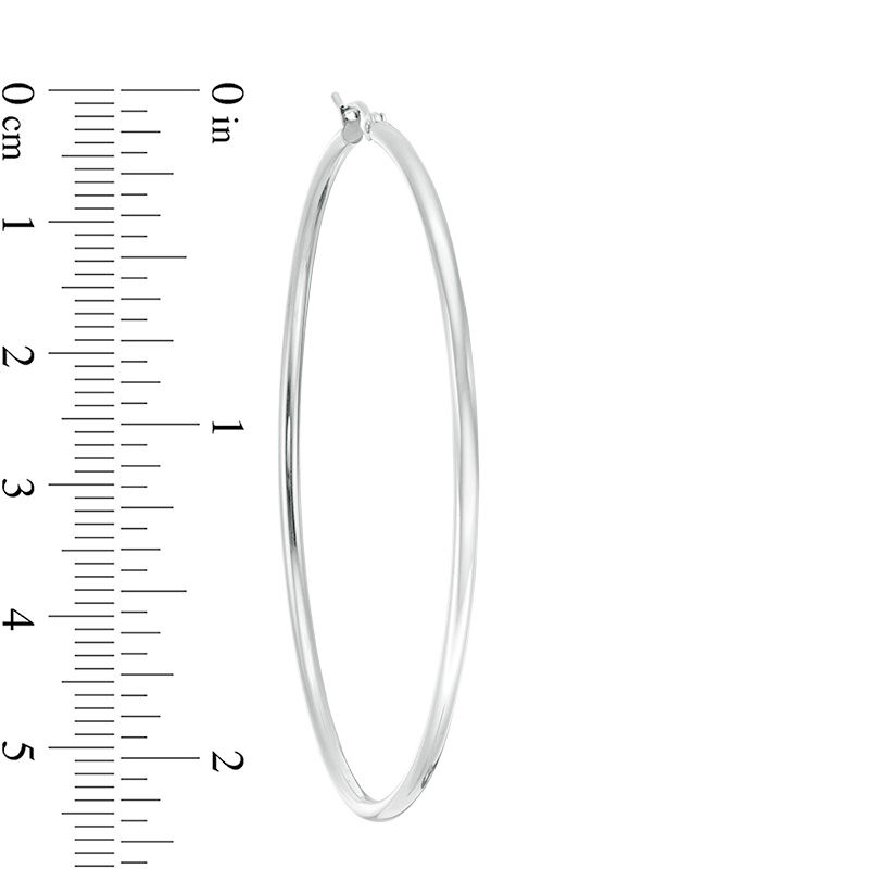 60.0mm Hoop Earrings in Hollow 14K White Gold