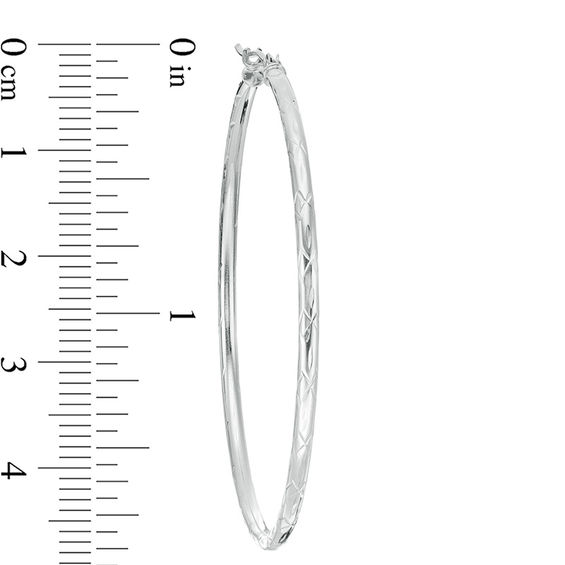 45.0mm Textured "X" Hoop Earrings in 14K White Gold