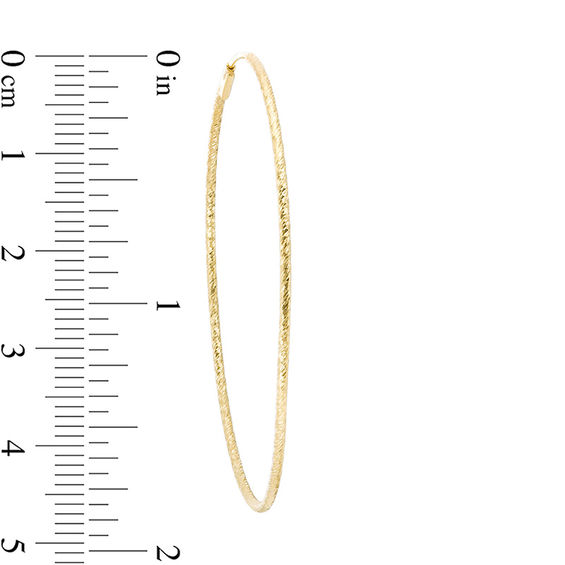 50.0mm Textured Hoop Earrings in 14K Gold