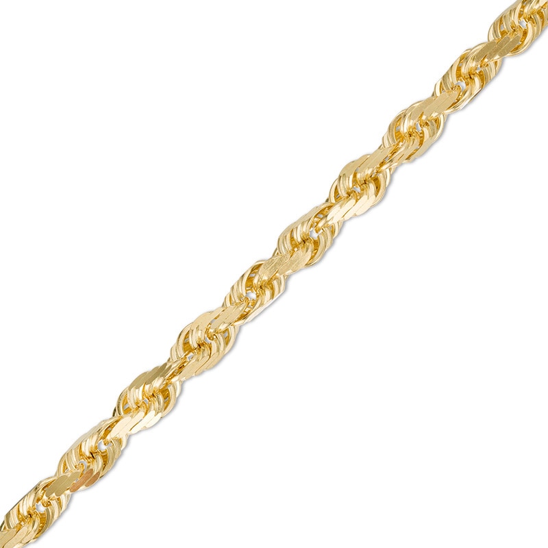 Main Image 1 of 5.0mm Glitter Rope Chain Bracelet in Solid 14K Gold - 8.0"