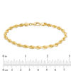 Thumbnail Image 1 of Men's 5.0mm Glitter Rope Chain Bracelet in Solid 14K Gold - 8.0"