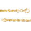 Thumbnail Image 2 of Men's 5.0mm Glitter Rope Chain Bracelet in Solid 14K Gold - 8.0"